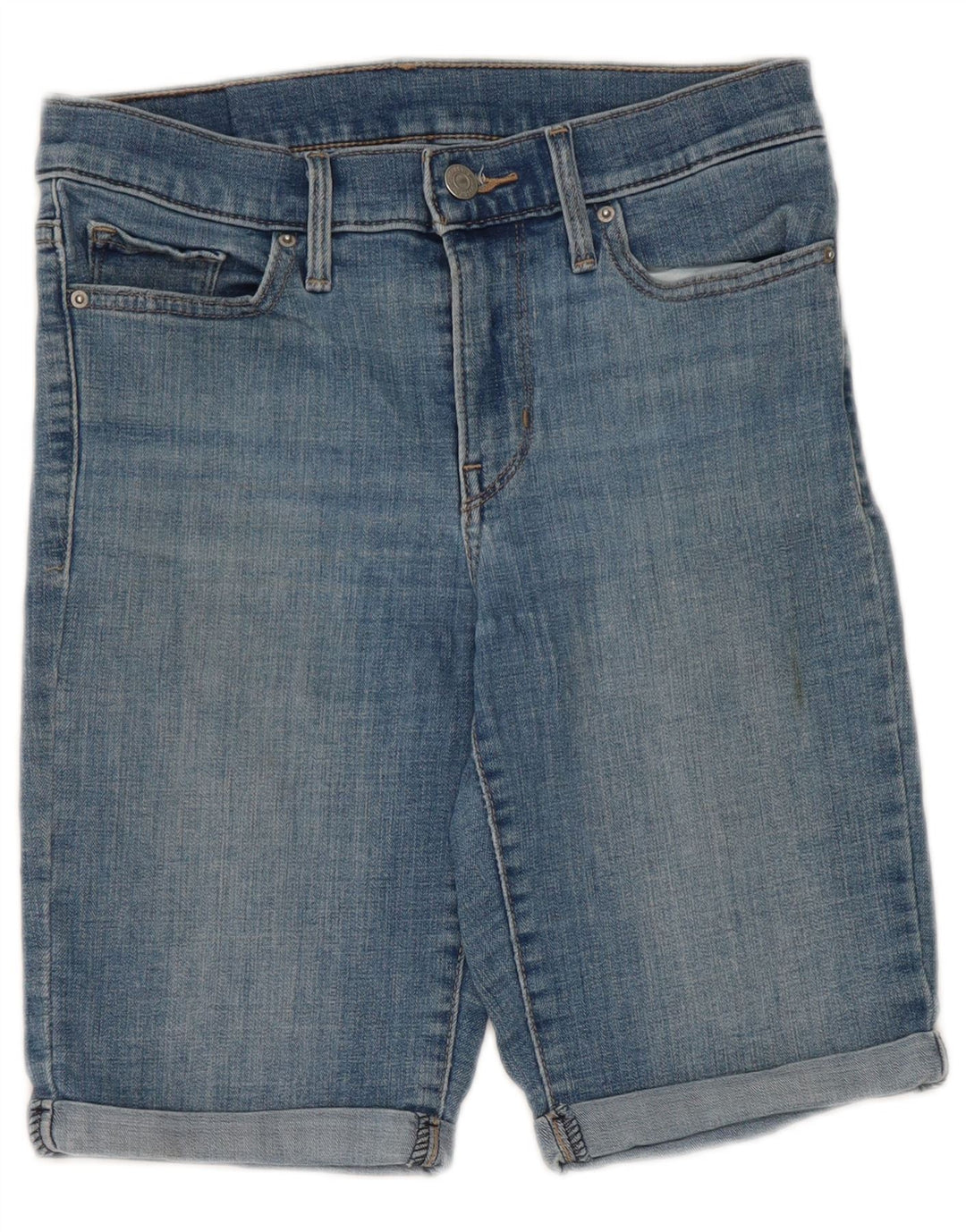 Levi's ženske traper kratke hlače W26 male plave boje pamuka