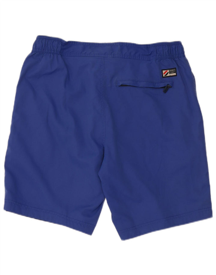 SUPERDRY muške kratke hlače za kupanje s grafičkim motivima, veliki plavi poliester