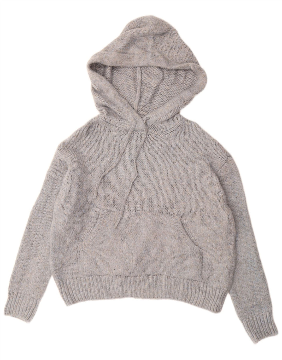 ZARA ženski preveliki džemper s kapuljačom UK 10 Small Blue Flected