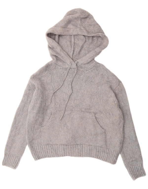 ZARA ženski preveliki džemper s kapuljačom UK 10 Small Blue Flected