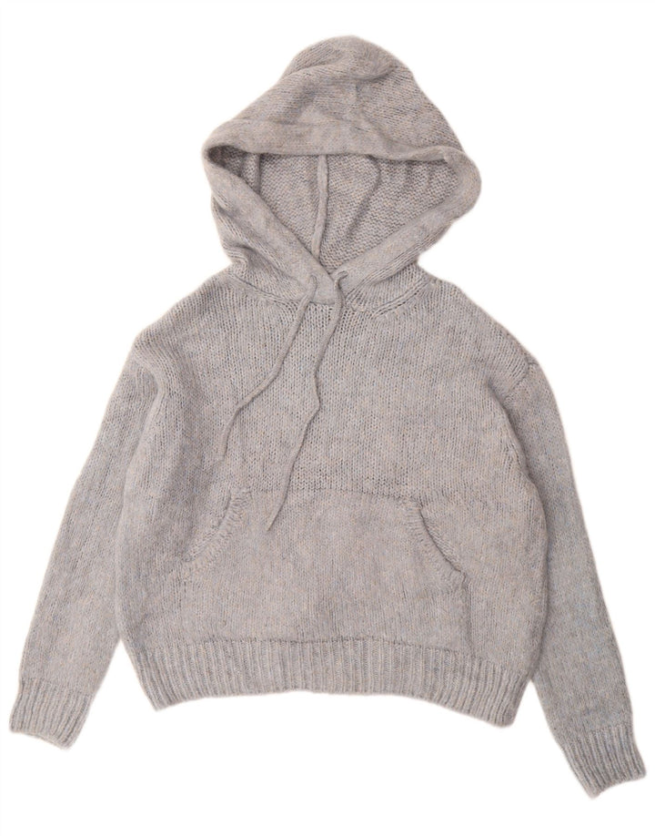 ZARA ženski preveliki džemper s kapuljačom UK 10 Small Blue Flected