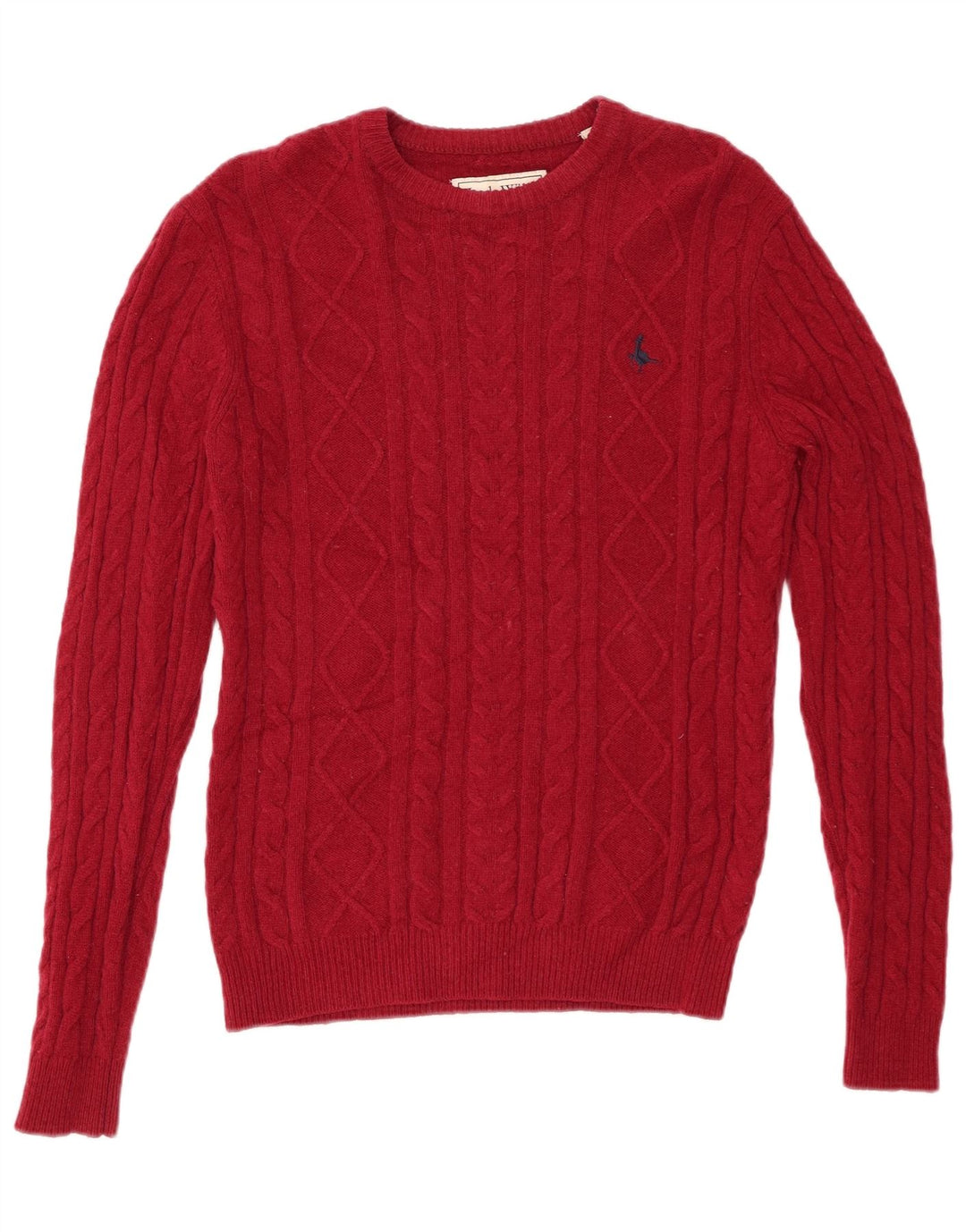 JACK WILLS Muški džemper s okruglim izrezom Mali crveni vuneni pulover