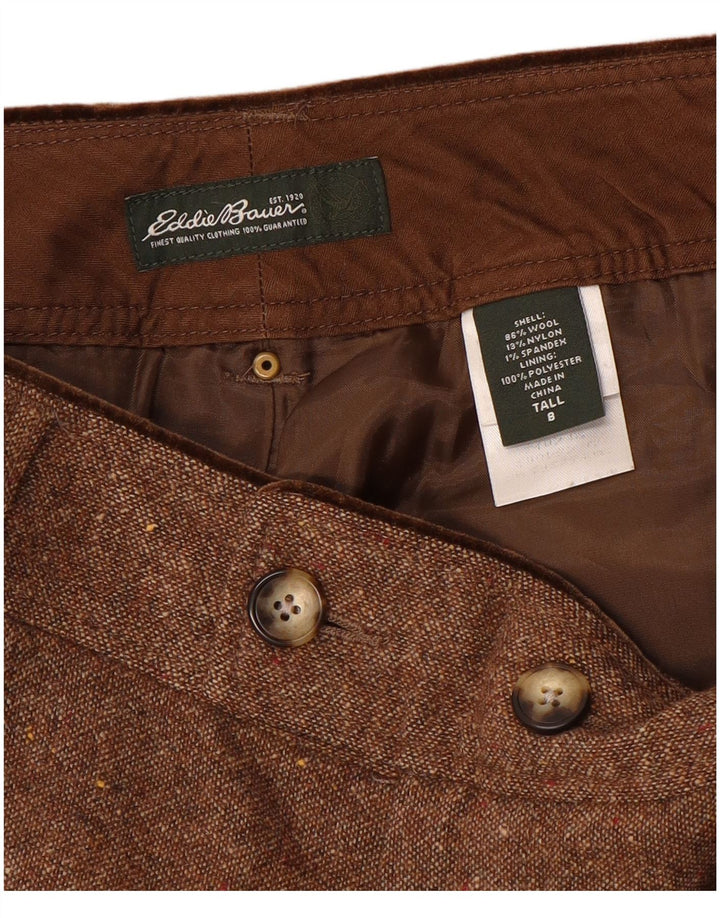 EDDIE BAUER Ženske visoke chino hlače US 8 Srednje W32 L35 Smeđe na fleke