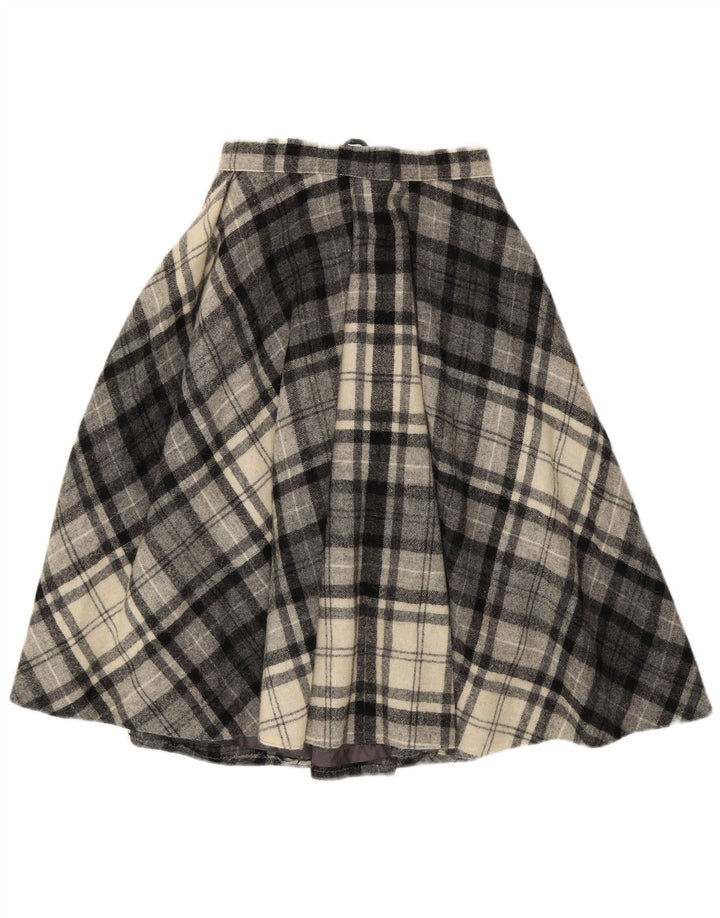 Vintage ženska lepršava suknja EU 40 srednje veličine W28 siva karirana