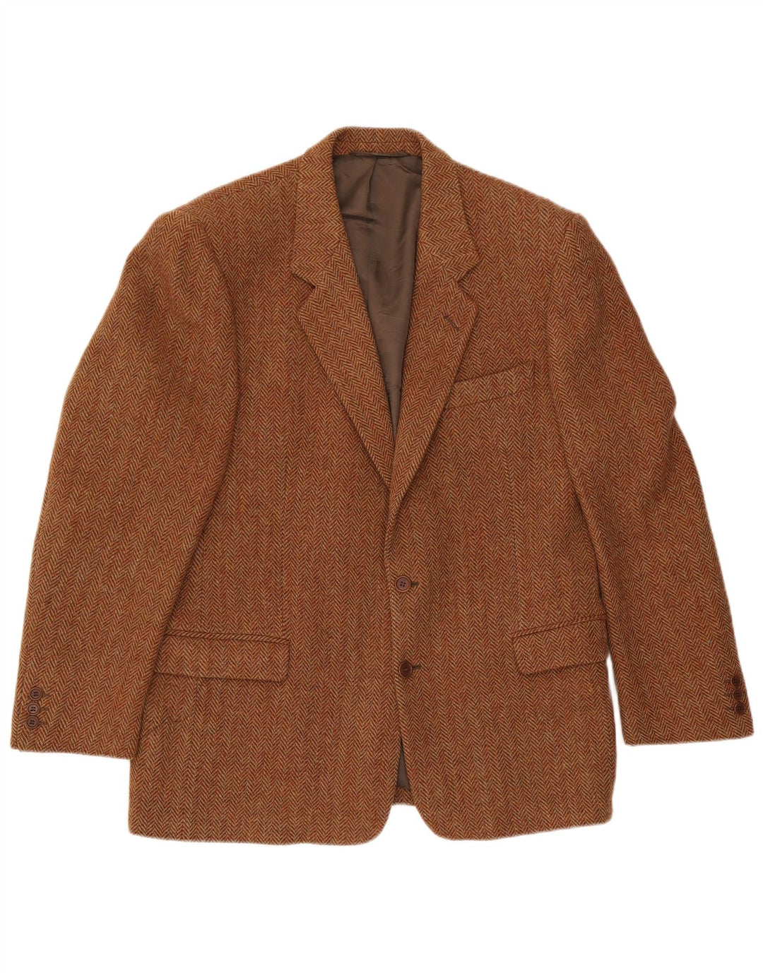 Harris Tweed Muški sako sa 2 gumba IT 54 2XL Smeđa vuna riblja kost