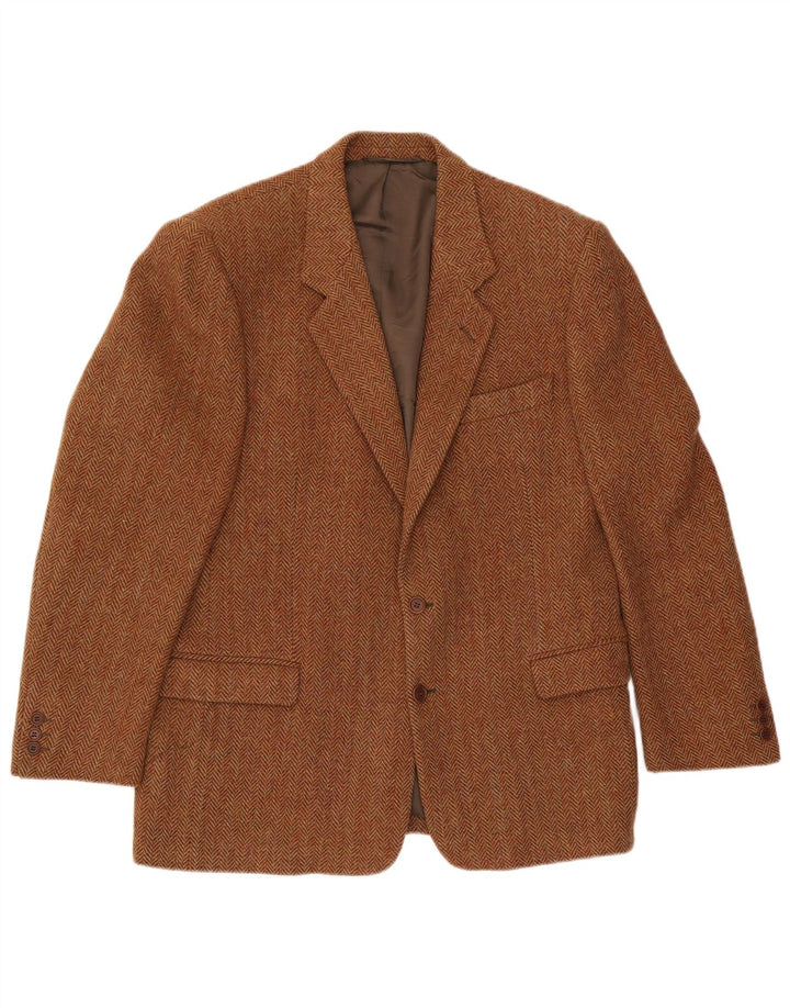Harris Tweed Muški sako sa 2 gumba IT 54 2XL Smeđa vuna riblja kost