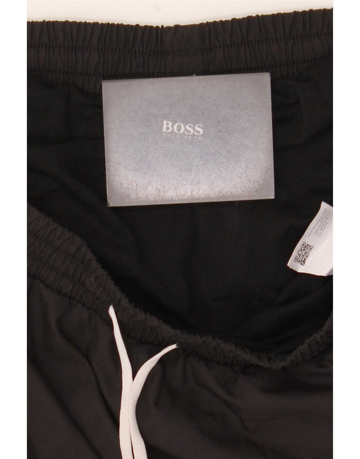 Hugo Boss muške kratke kupaće hlače s grafičkim motivima, veliki crni poliester