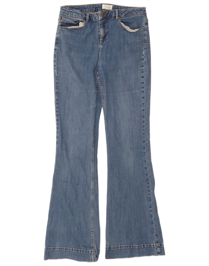 Monsoon ženske lepršave traperice UK 12 srednje W30 L31 plavi pamuk