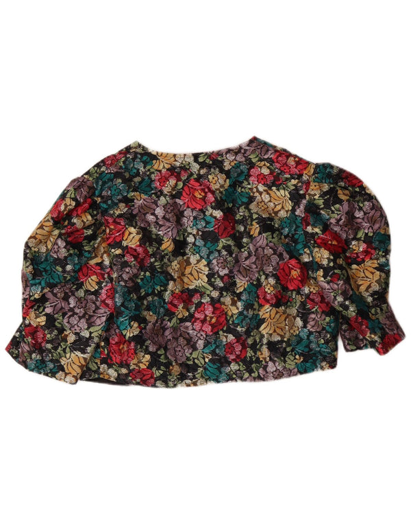 VINTAGE ženska bolero jakna 3/4 rukava UK 14 srednje raznobojna cvjetna