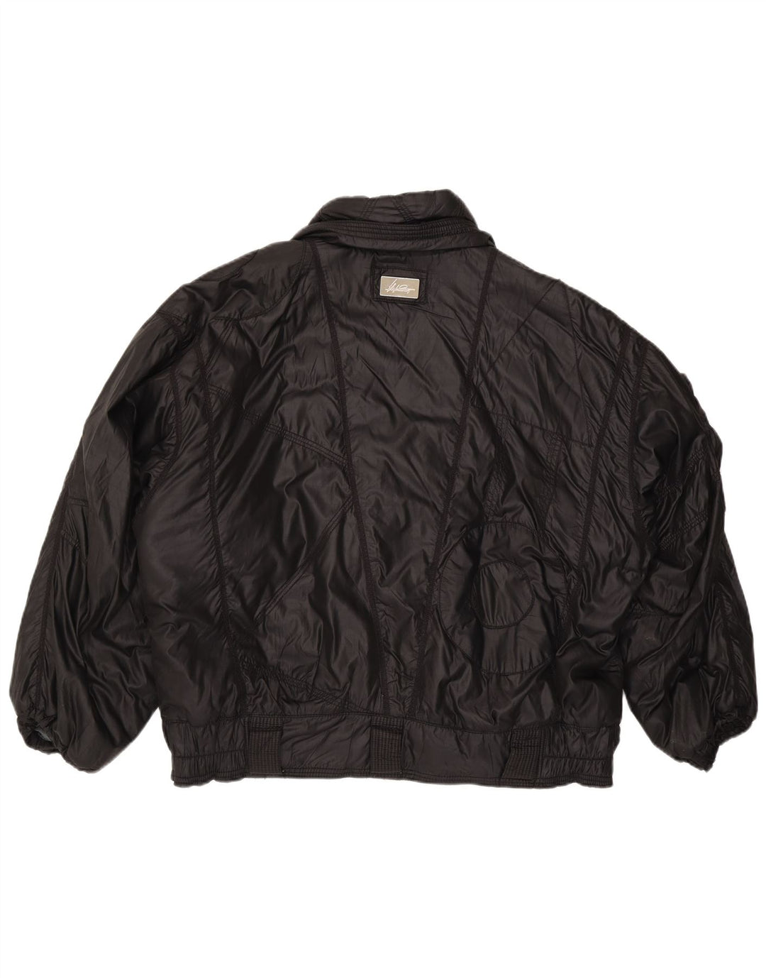 Vintage ženska bomber jakna IT 52 XL crni poliamid