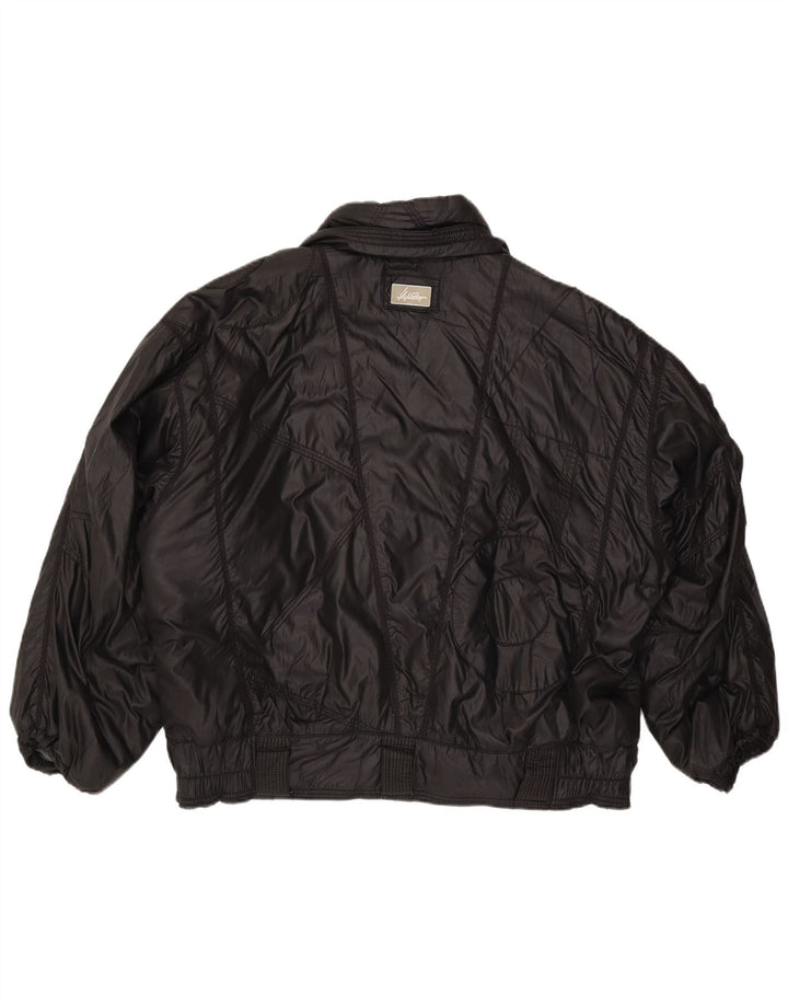 Vintage ženska bomber jakna IT 52 XL crni poliamid