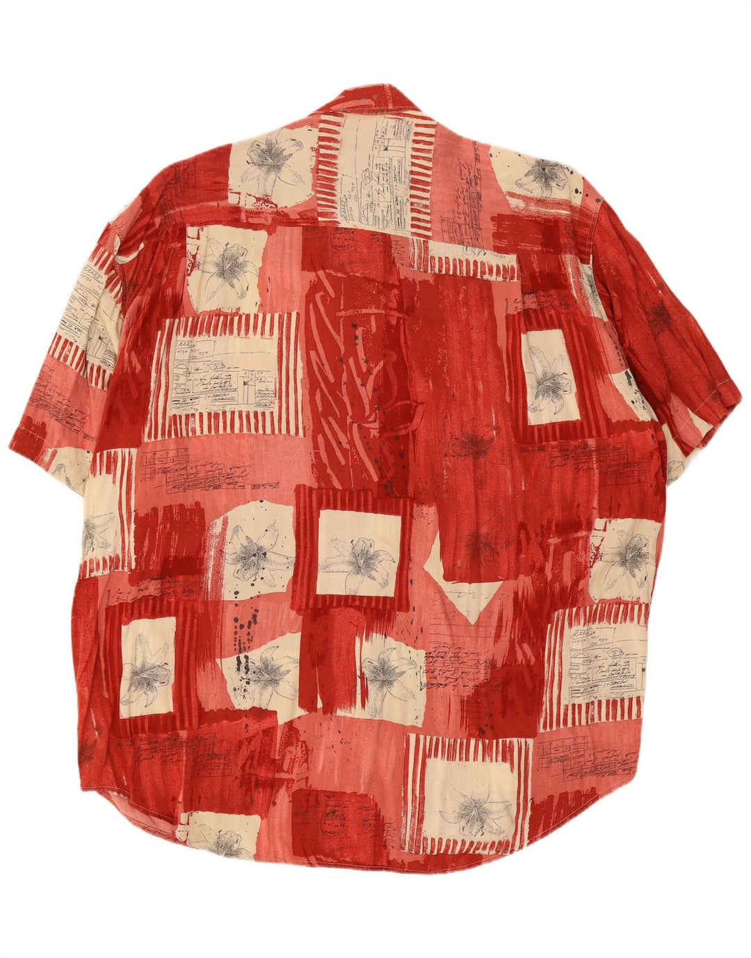 Vintage muška košulja kratkih rukava Veliki crveni patchwork
