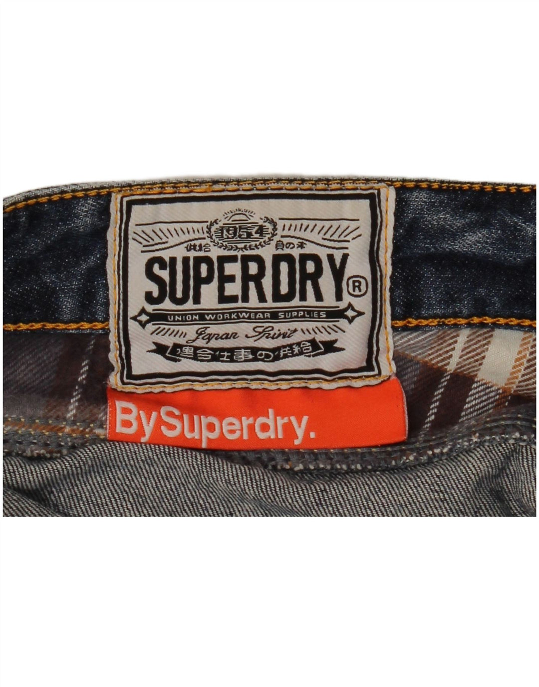 SUPERDRY Ženske kratke traper hlače s oštećenim izgledom W30 Srednje plavi pamuk
