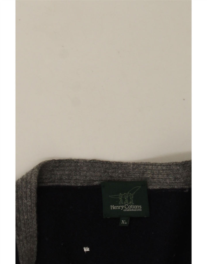 HENRY COTTONS Muški kardigan pulover XL tamnoplave boje