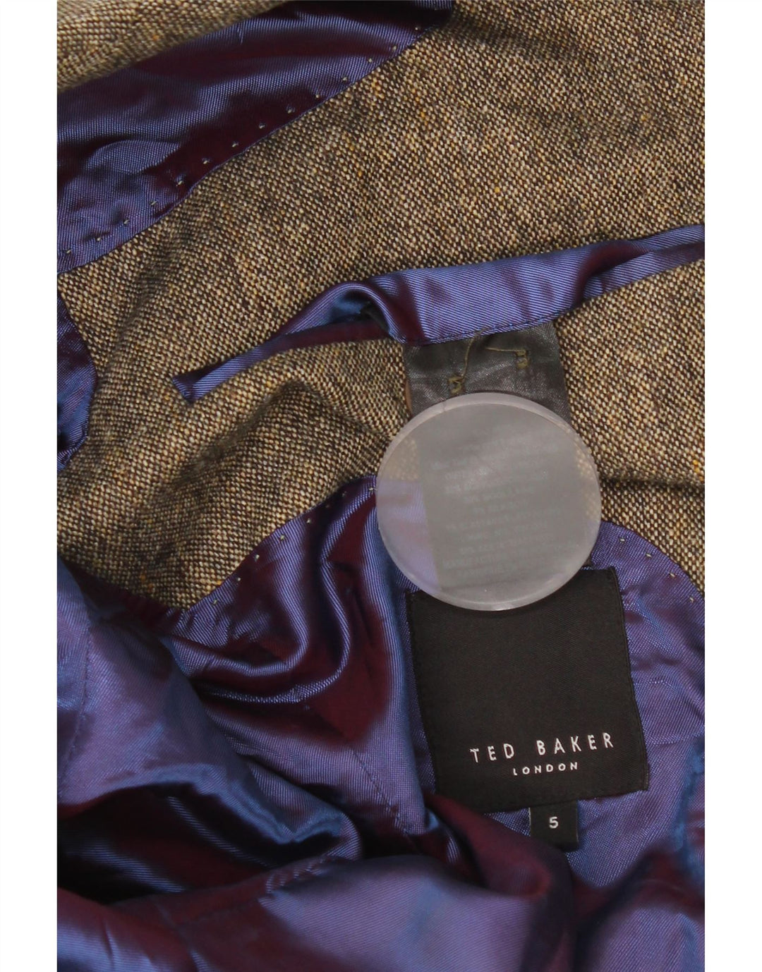 Muška jakna s 2 gumba Ted Baker, veličina 5 XL, smeđi poliester
