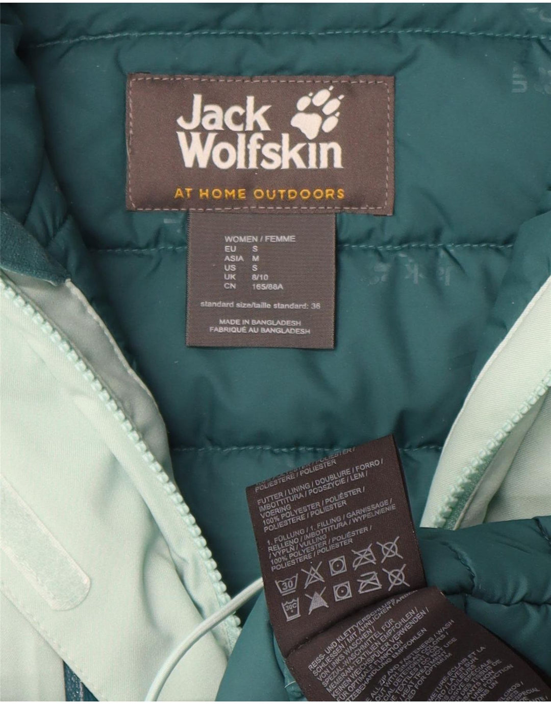 Jack Wolfskin ženska velika podstavljena jakna s kapuljačom UK 8/10 Mala zelena