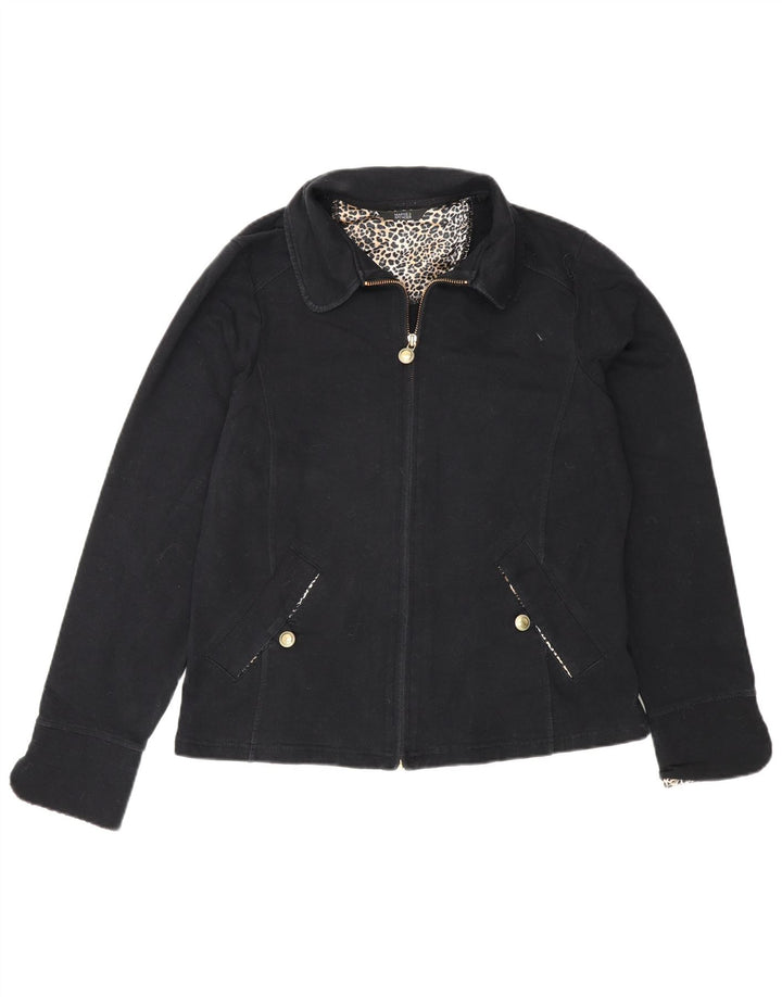Marks & Spencer ženska bomber jakna UK 14 Srednji crni pamuk