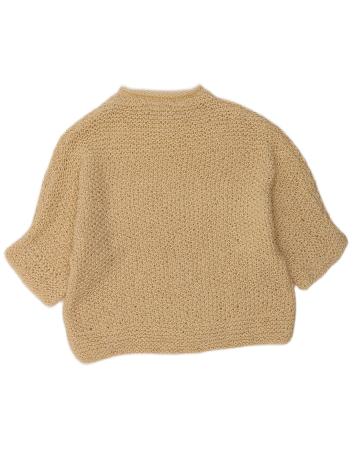 VINTAGE ženski džemper s okruglim izrezom UK 18 XL sivo bijeli