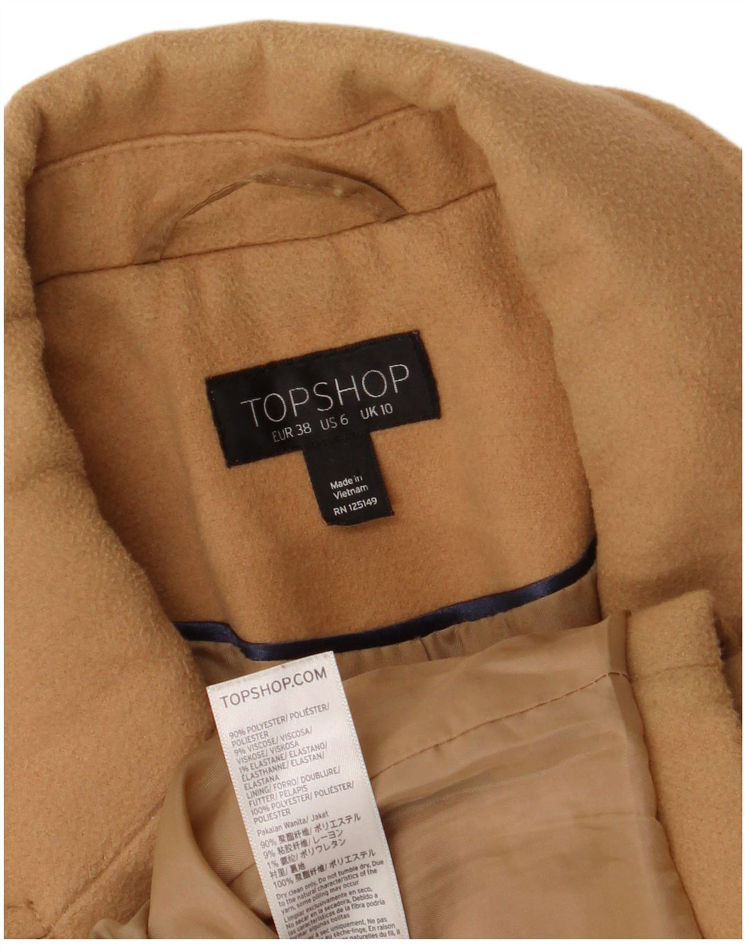 Topshop ženski kaput UK 10 mali bež poliester