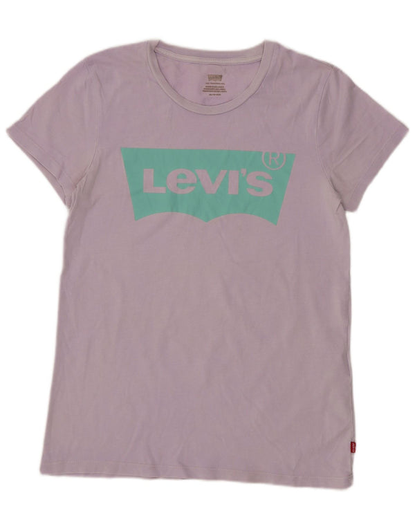 Levi's ženska majica kratkih rukava s grafičkim motivima, UK 6 XS, ljubičasti pamuk