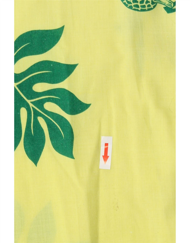 Vintage muška košulja kratkih rukava srednje žute cvjetne boje