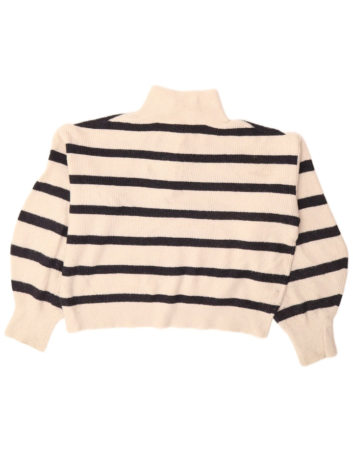 FRENCH CONNECTION Ženski kratki pulover s izrezom i patentnim zatvaračem UK 10 Mali bijeli