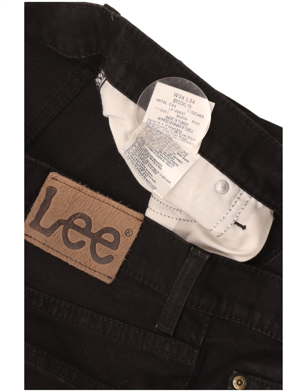 Lee Mens Brooklyn Straight Jeans W34 L30 Crni pamuk