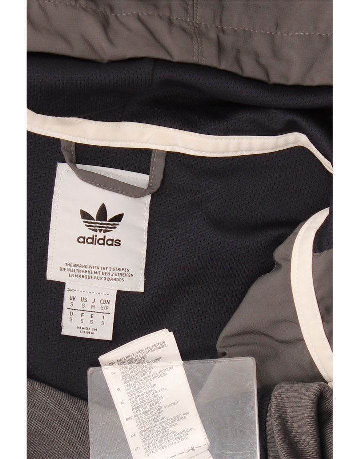 Adidas muška anorak jakna s kapuljačom UK 36 mala siva poliester u boji