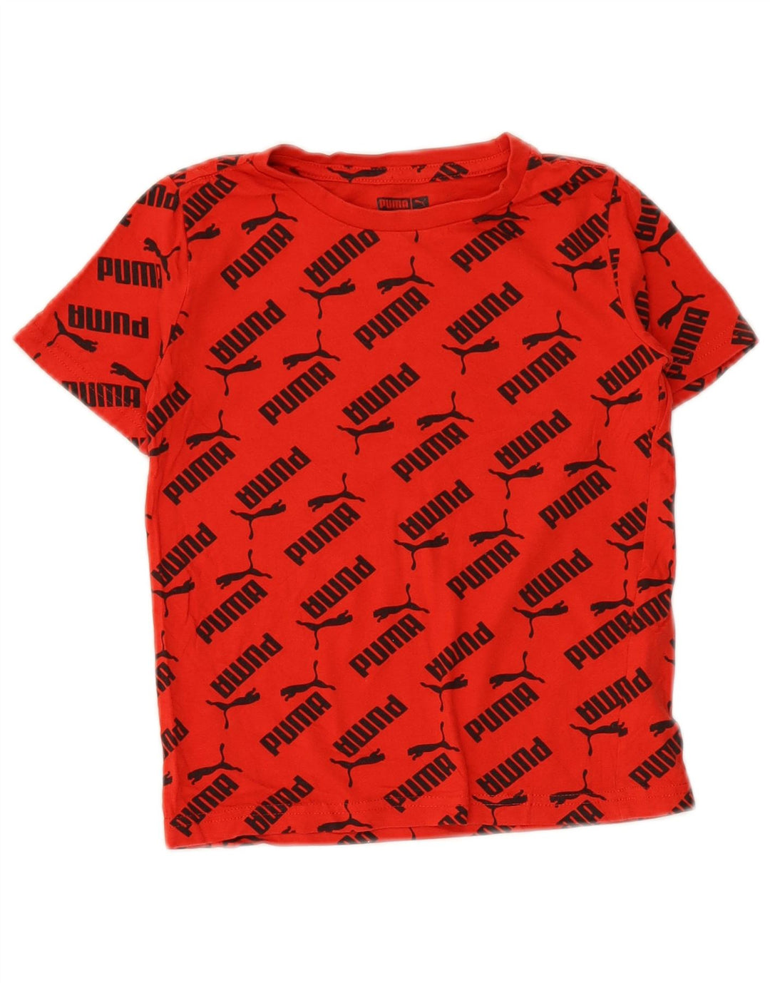 PUMA Boys Graphic T-Shirt Top 5-6 Years Red Pamuk