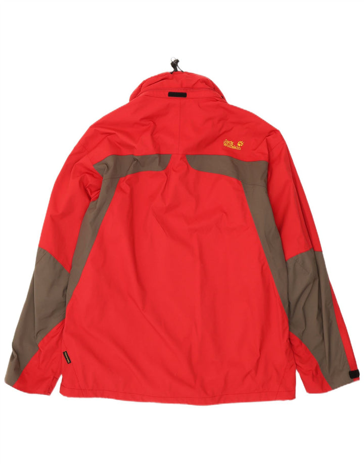 Jack Wolfskin muška kišna jakna UK 48 2XL Red Colourblock poliamid