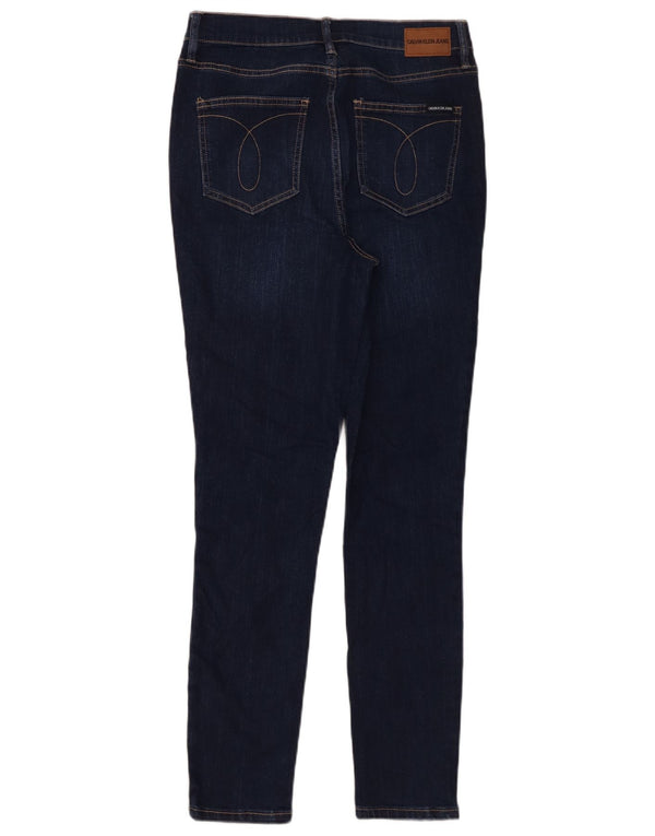 Calvin Klein ženske uske traperice US 6 srednje W29 L29 tamnoplavi pamuk