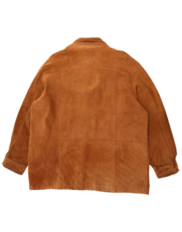 Vintage muška košulja od brušene kože IT 58 2XL smeđa