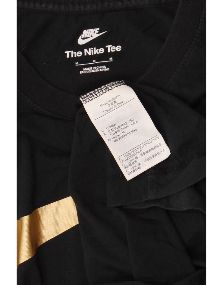 Nike Mens Swoosh Graphic T-Shirt Top srednje crni pamuk