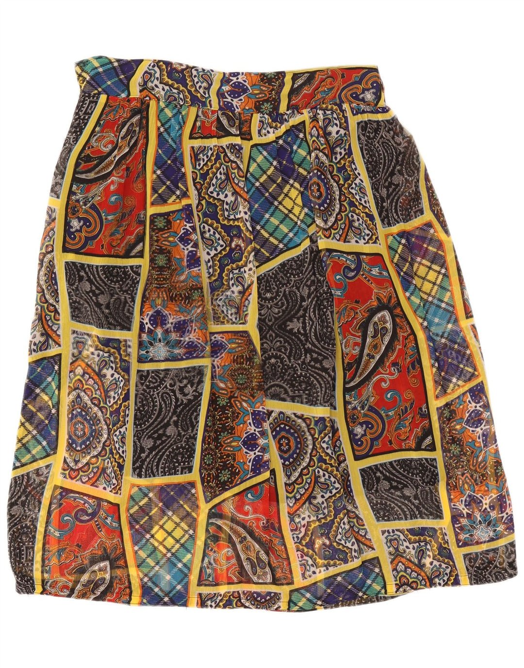 Vintage ženska suknja A-kroja W38 XL Raznobojni patchwork