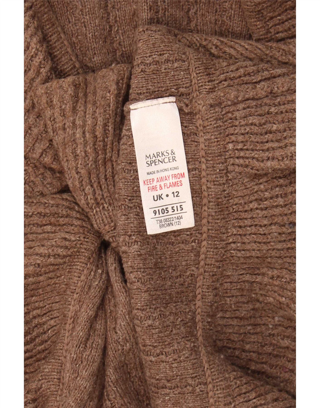 Marks & Spencer ženski džemper kardigan UK 12 srednje smeđi pamuk