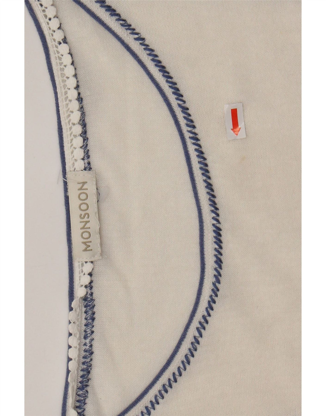 MONSOON gornji dio ženske bluze UK 16 Large Off White Floral Lan