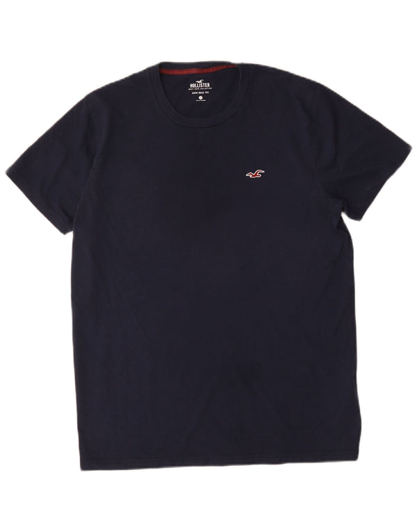Hollister muška majica kratkih rukava srednje tamnoplavi pamuk