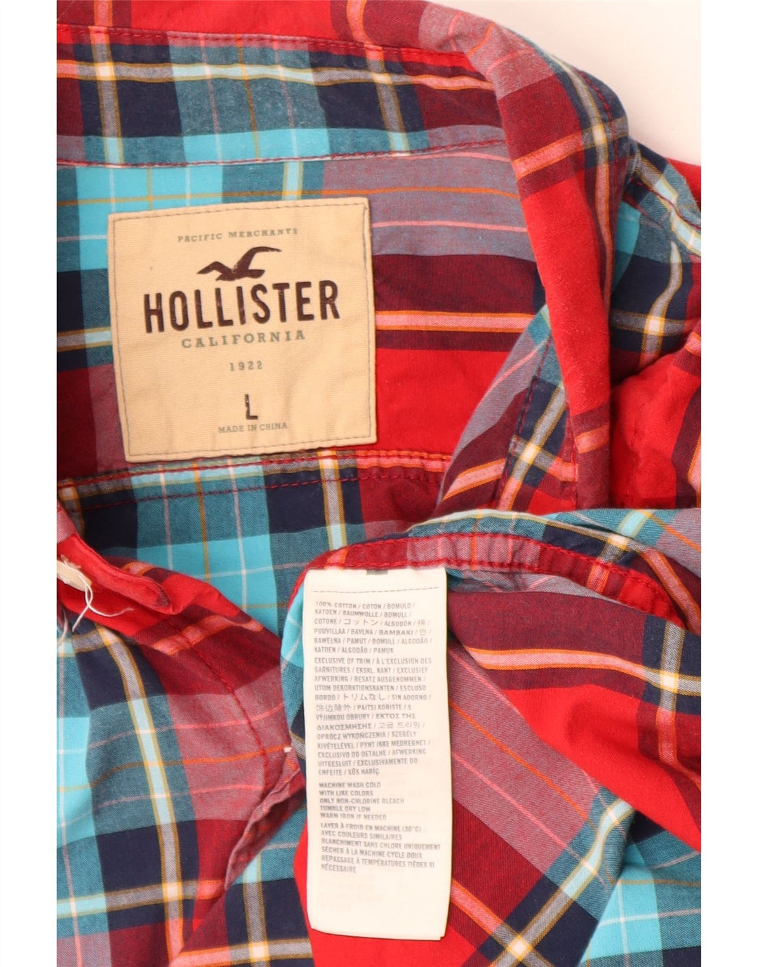 HOLLISTER Muška košulja veliki crveni karirani pamuk