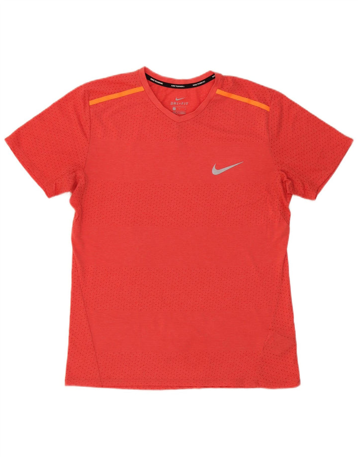 NIKE Mens Dri Fit T-Shirt Top Large Red Polyester