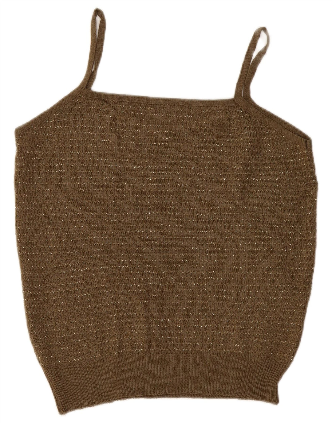 Vintage ženski pleteni Cami Top UK 14 Srednji kaki