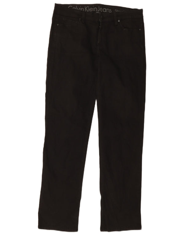 Calvin Klein ženske ravne traperice US 10 Large W30 L32 crni pamuk