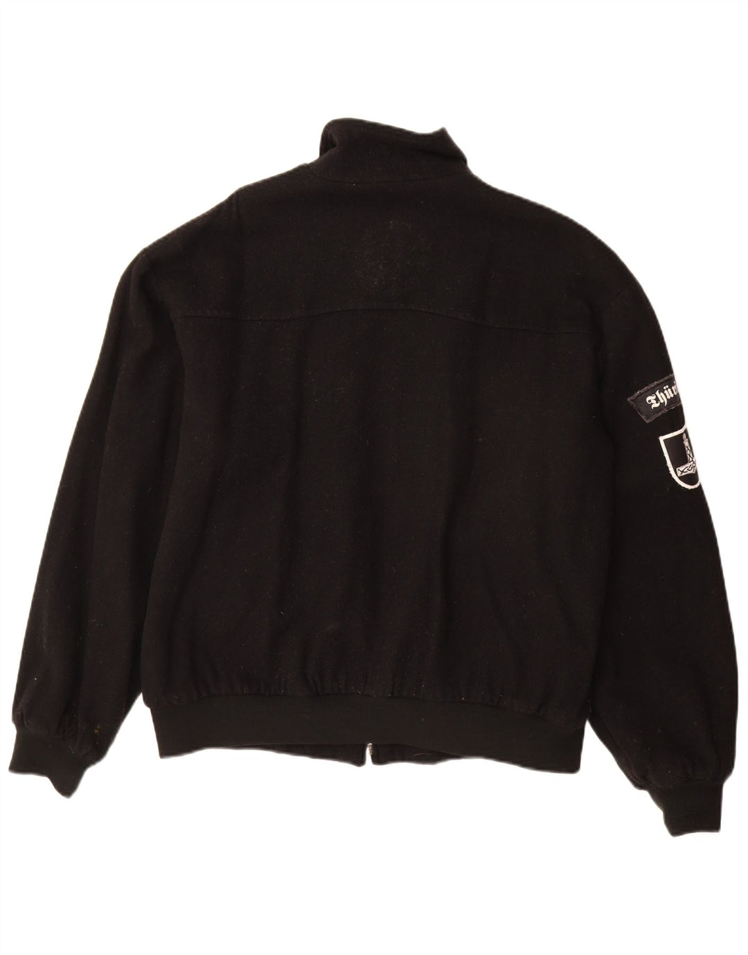 Vintage muška bomber jakna UK 40 velika crna vunena