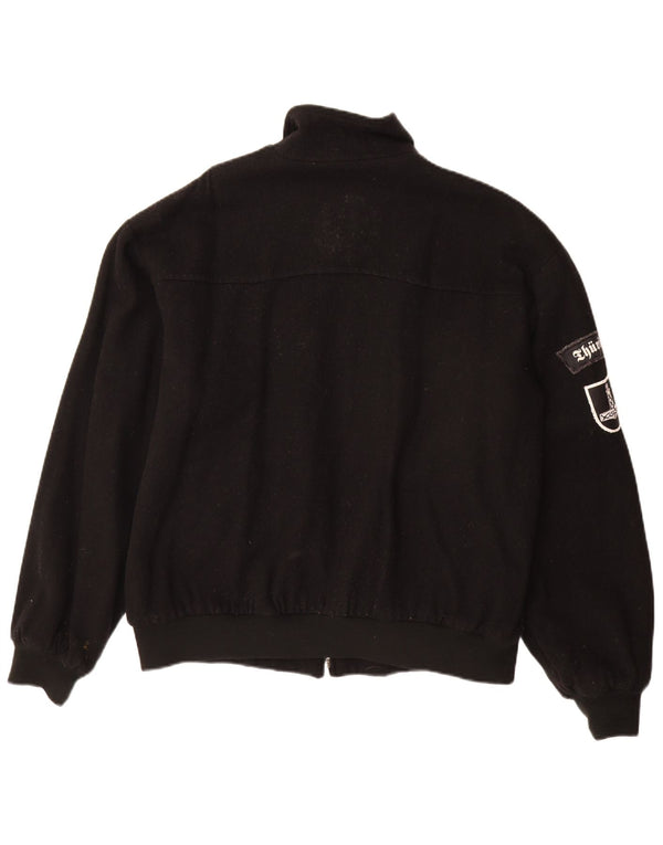 Vintage muška bomber jakna UK 40 velika crna vunena