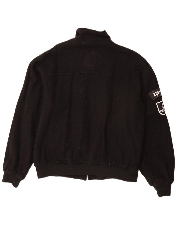 Vintage muška bomber jakna UK 40 velika crna vunena