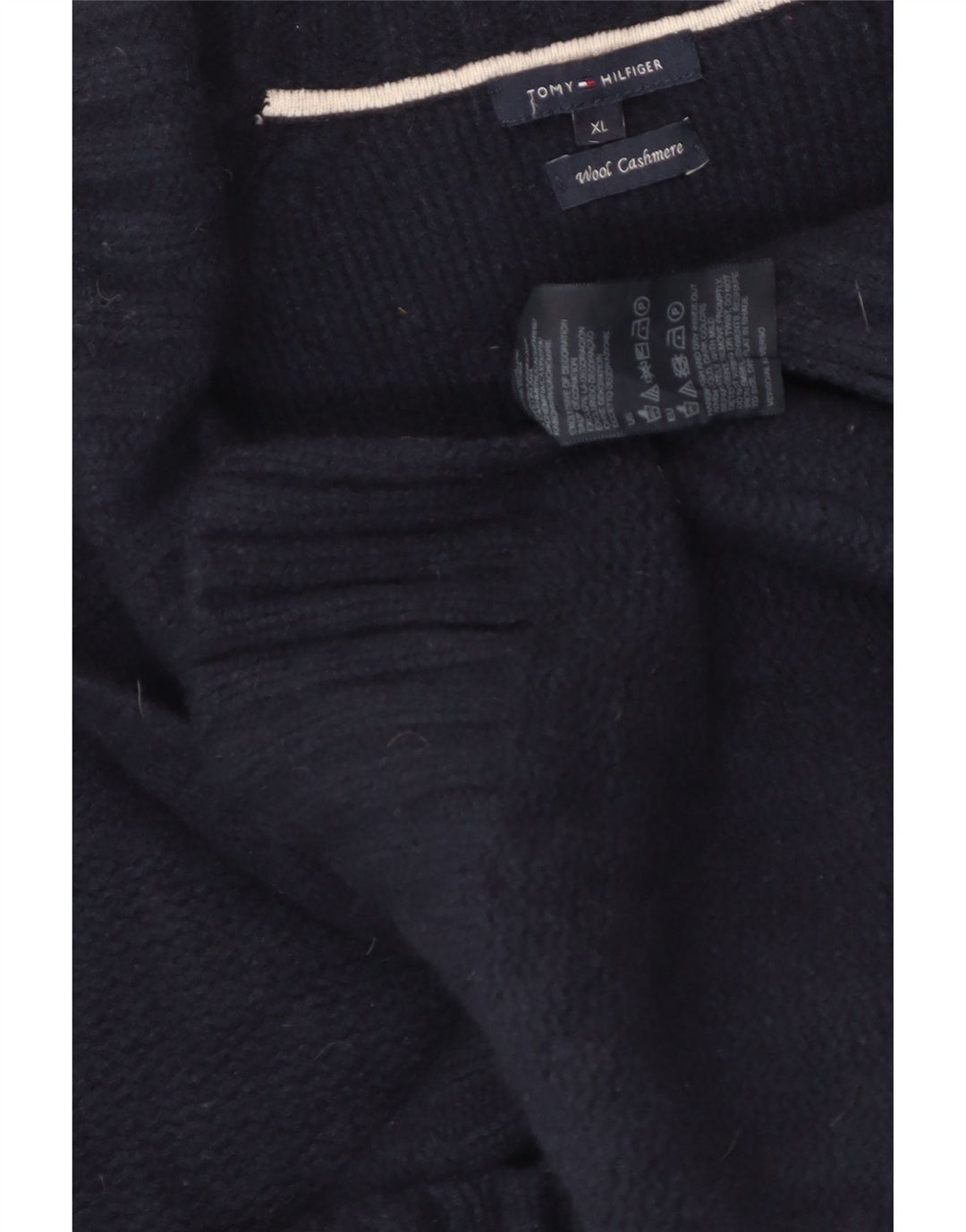 TOMMY HILFIGER Ženski džemper sa šal ovratnikom UK 18 XL Mornarsko plava vunena