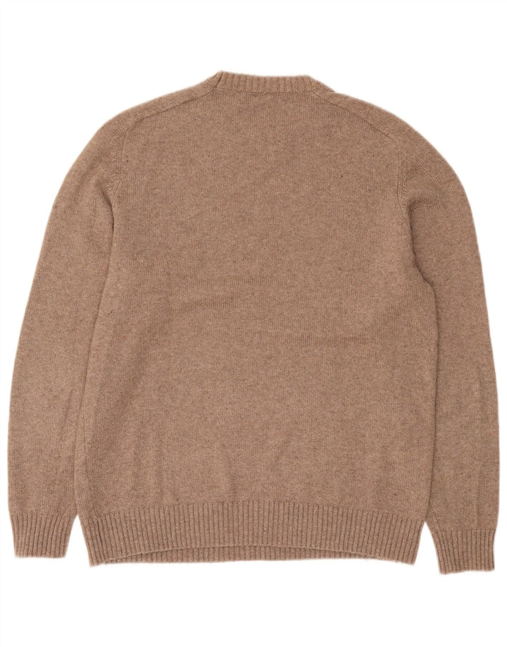 Zara muški džemper s okruglim izrezom srednje smeđeg poliestera