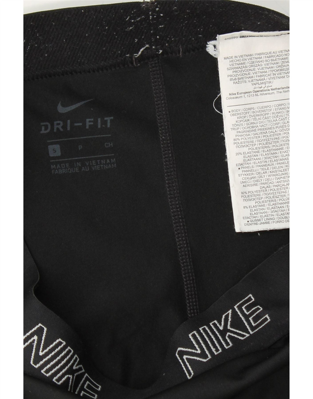 NIKE Womens Dri Fit Graphic Capri Leggings UK 8 Small  Black Polyester Vintage Nike and Second-Hand Nike from Messina Hembry 