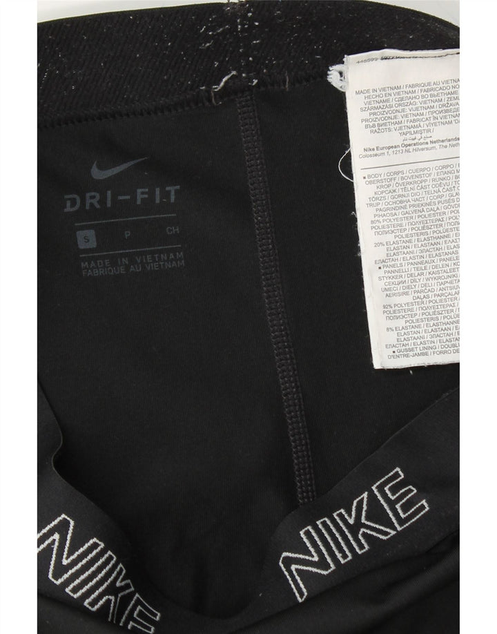 NIKE Womens Dri Fit Graphic Capri Leggings UK 8 Small  Black Polyester Vintage Nike and Second-Hand Nike from Messina Hembry 
