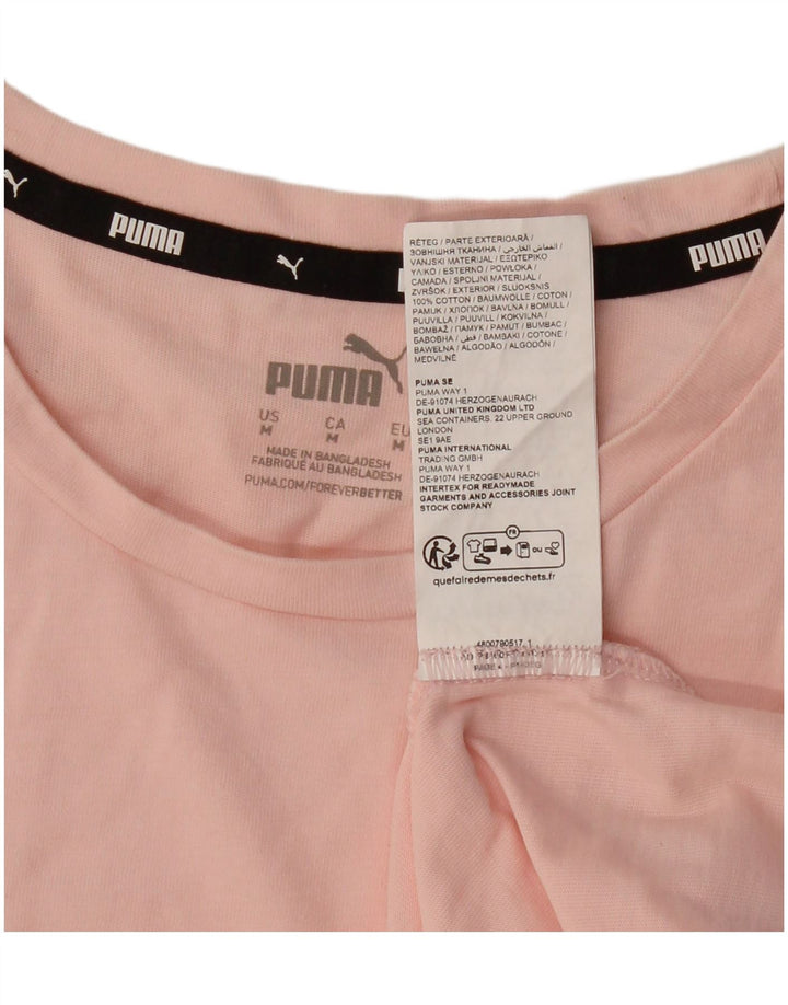 PUMA Womens T-Shirt Top UK 14 Medium Pink Cotton