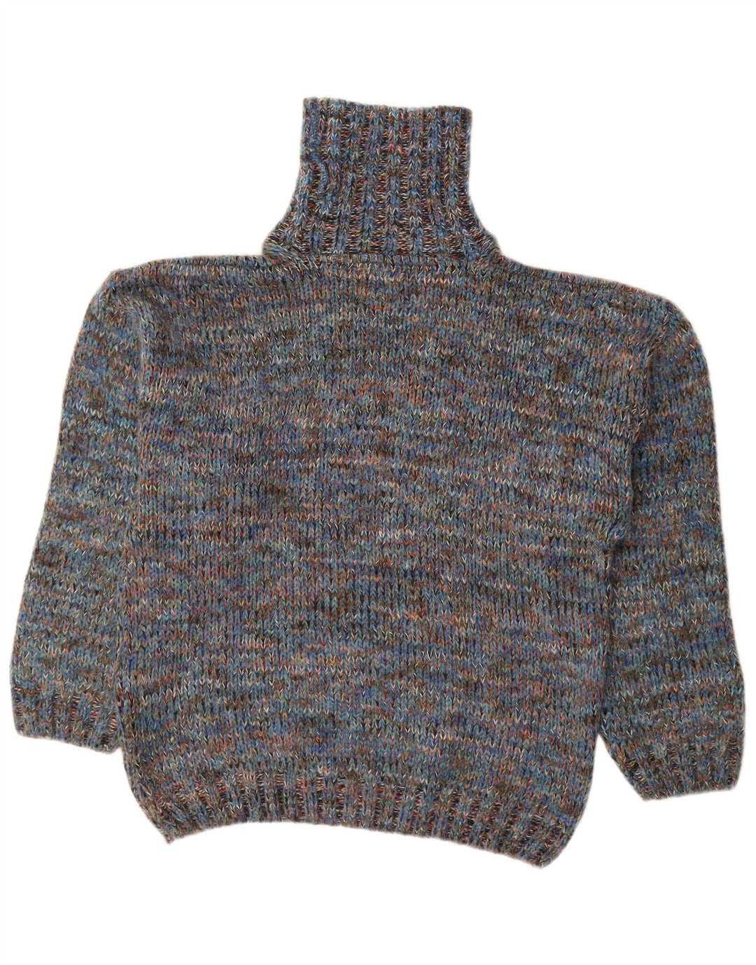 NORTH POLE Muški pulover s rol izrezom Srednje plava vunena pjegava